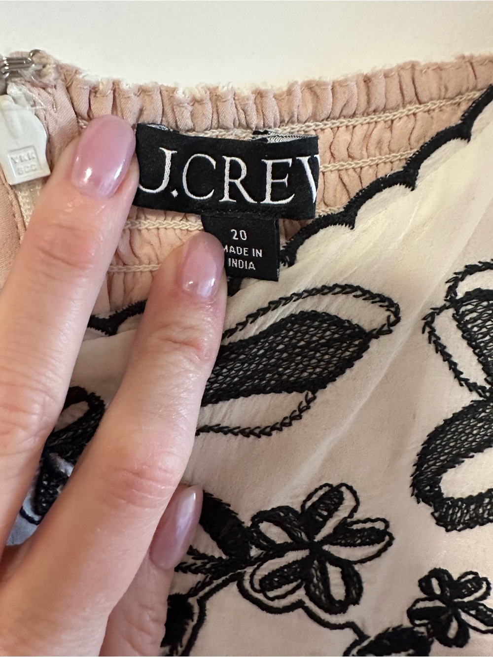 J. Crew Ivory Maxi Dress with Black Floral Embroidery - Picture 15 of 16